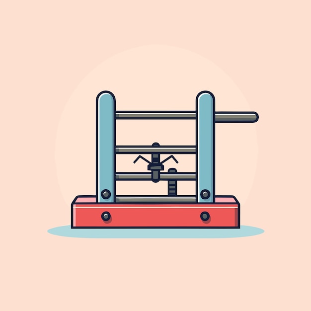 A drawing of a boxing ring on a pink background