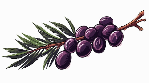 a drawing of a branch with a branch of olives