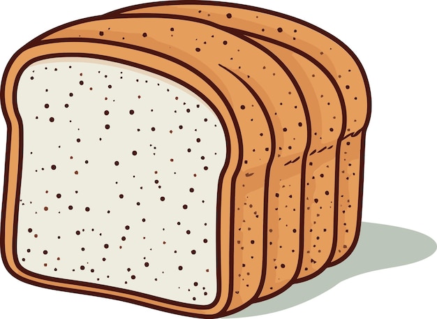 Vector a drawing of a bread with seeds on it