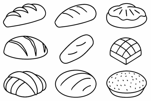 a drawing of breads with a line drawn on it