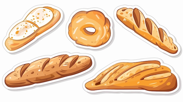 a drawing of breads with a sticker that saysdonutson it