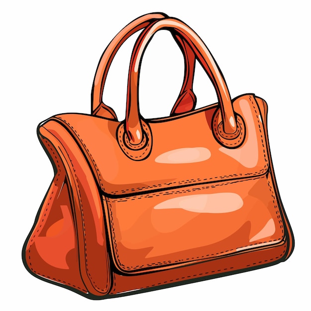 a drawing of a brown bag with a handle that says quot handbag quot