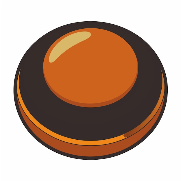 a drawing of a brown and black hat with a black circle on it