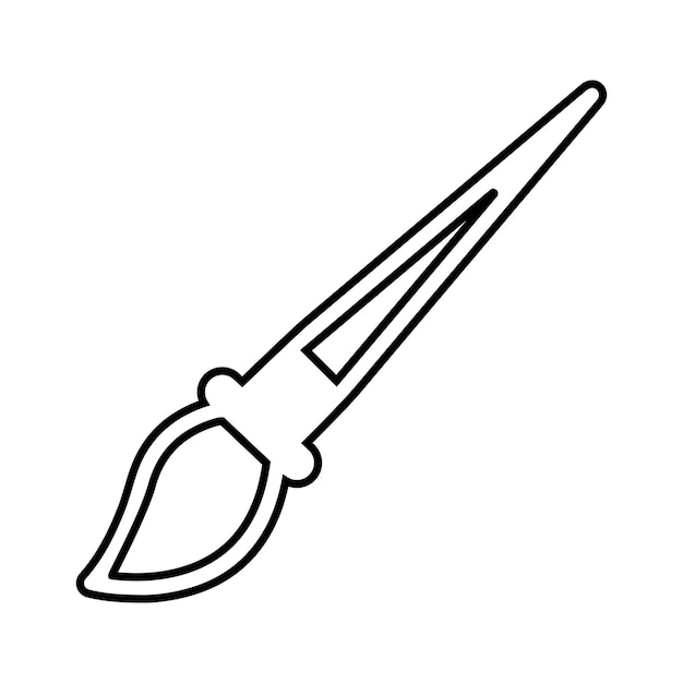 Drawing brush Outline icon Line art vector EPS