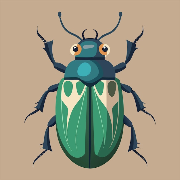 Vector a drawing of a bug with a face and eyes