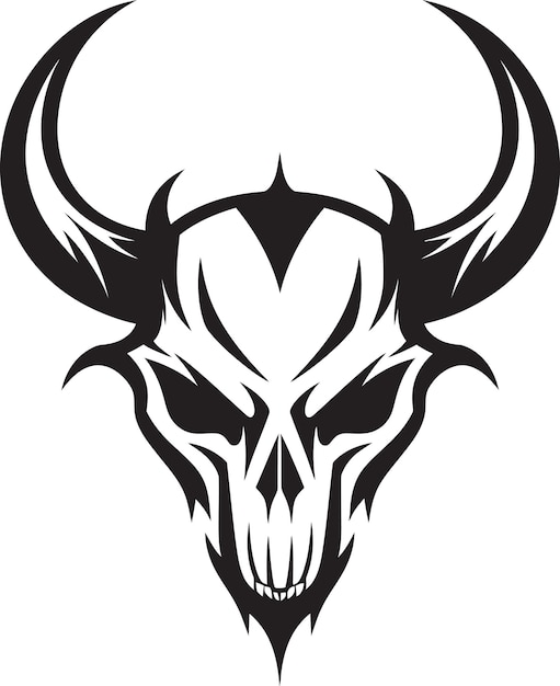 a drawing of a bull head with horns on it