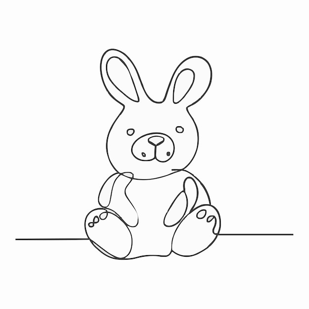 a drawing of a bunny sitting on a white background with the words bunny on it