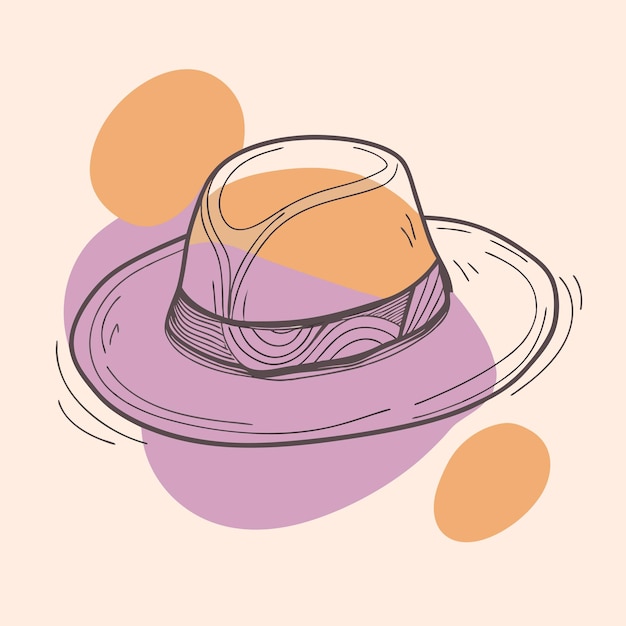 Vector a drawing of a cake on a plate with a hat on it