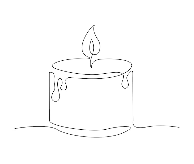 A drawing of a candle with a flame on it