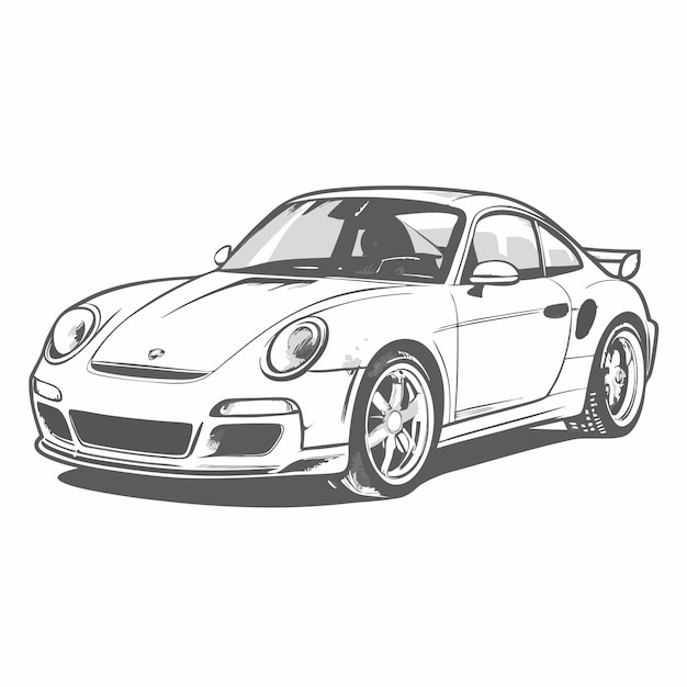 a drawing of a car with the logo for the brand of the car