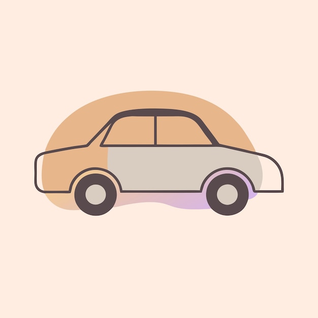 Vector a drawing of a car with a pink background with a pink top