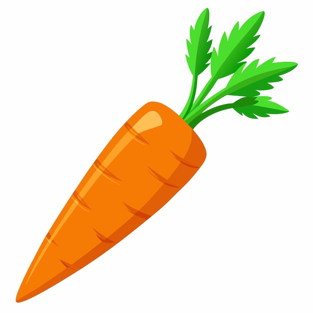 a drawing of a carrot with a green leaf on it