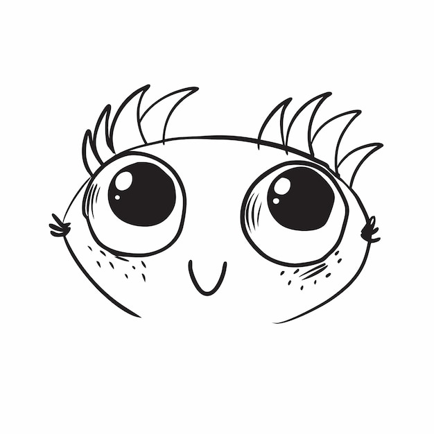 Vector a drawing of a cartoon owl with big eyes and a big round eye