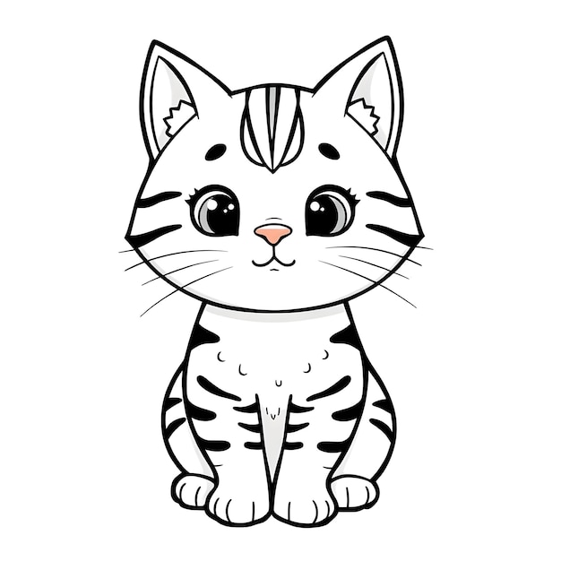 A drawing of a cat coloring page