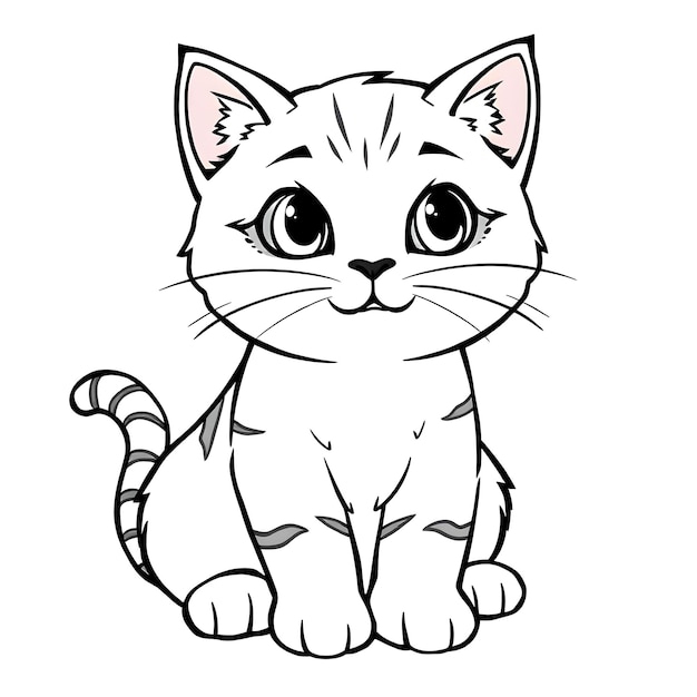 A drawing of a cat coloring page