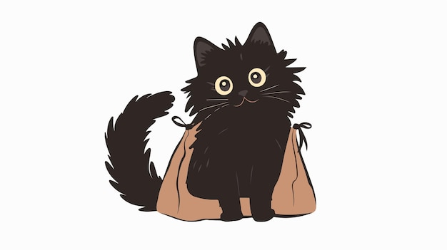 Vector a drawing of a cat with a bag of cat eyes