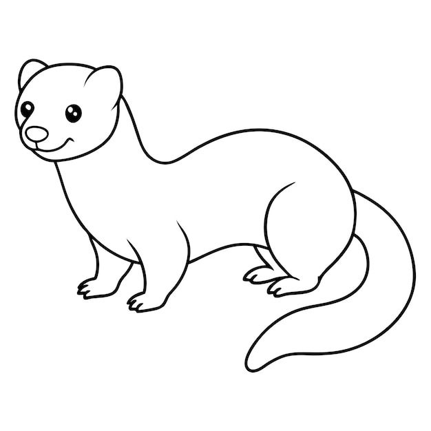 Vector a drawing of a cat with a long tail