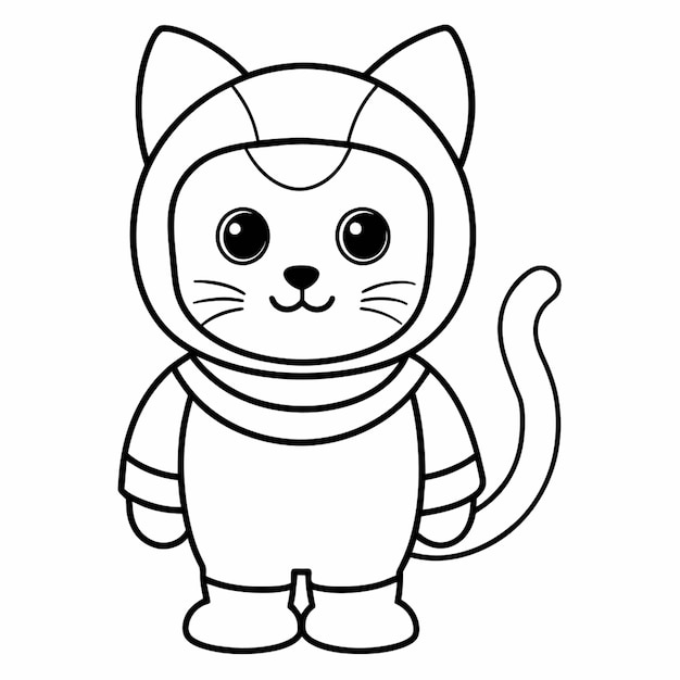 Vector a drawing of a cat with a white shirt that says  the name