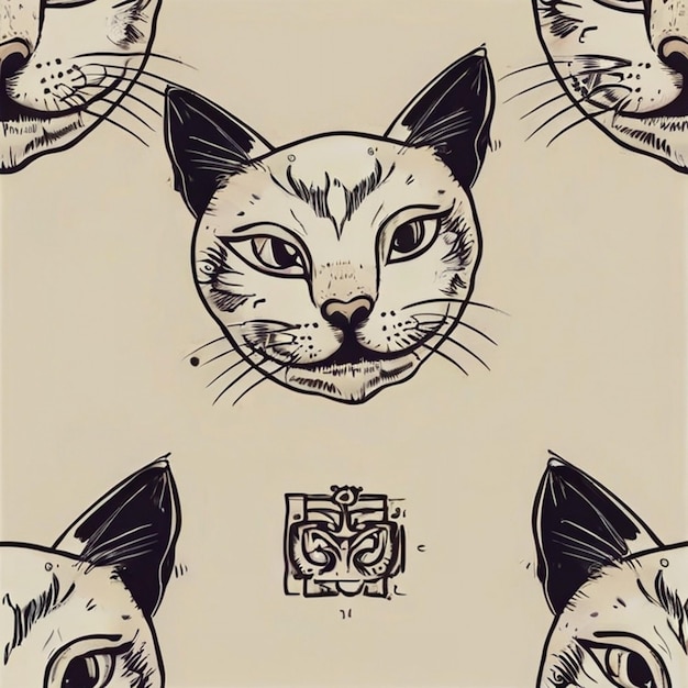 Vector a drawing of a cat with the word on it