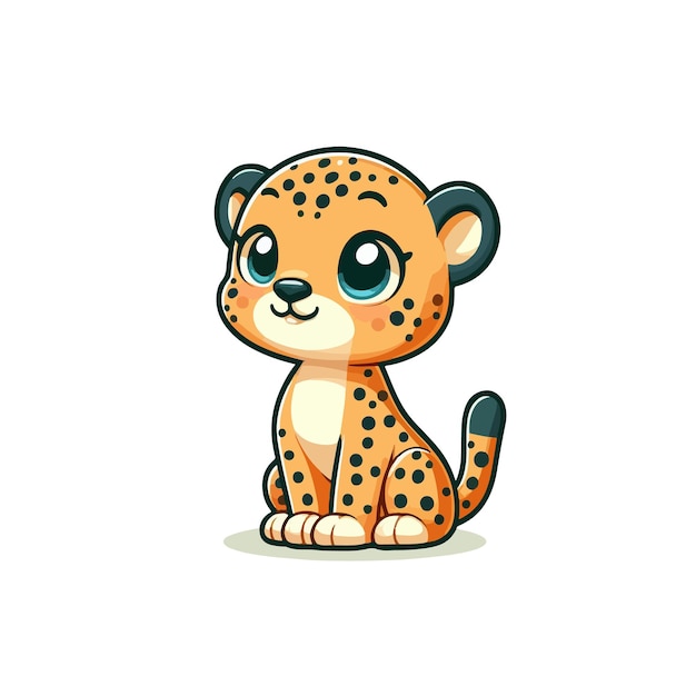 Vector a drawing of a cheetah with a black tail