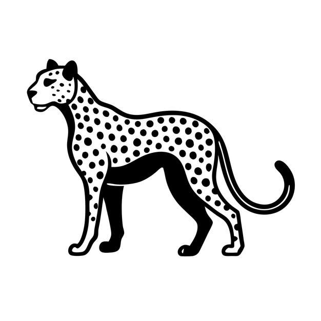 a drawing of a cheetah with dots on it