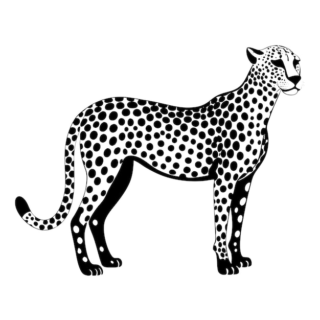 a drawing of a cheetah with dots on it