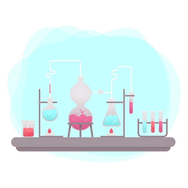 Vector a drawing of a chemical test tube with a scale of a chemical test tube