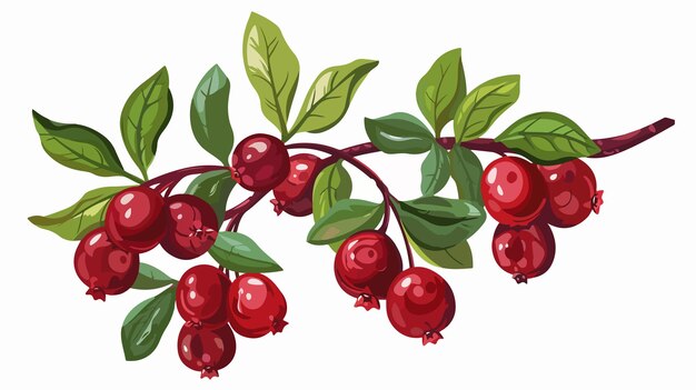 Vector a drawing of cherries with leaves and berries