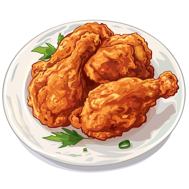 a drawing of chicken and greens on a plate