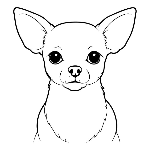 Vector a drawing of a chihuahua with a black and white background