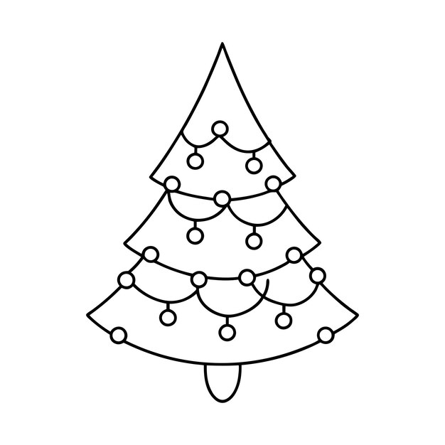 Vector a drawing of a christmas tree with a white background