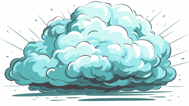 Vector a drawing of a cloud with a blue background