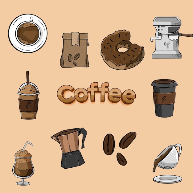 Drawing coffee elements