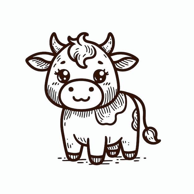 a drawing of a cow with a cow on it