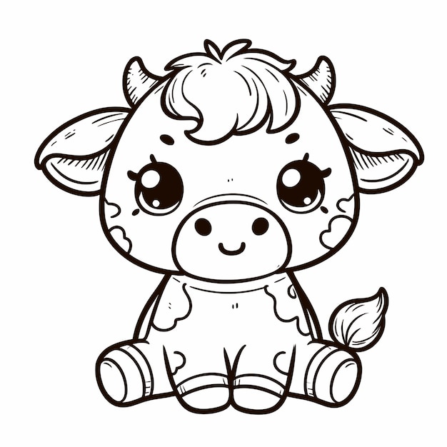 a drawing of a cow with a face that says quot a little cow quot