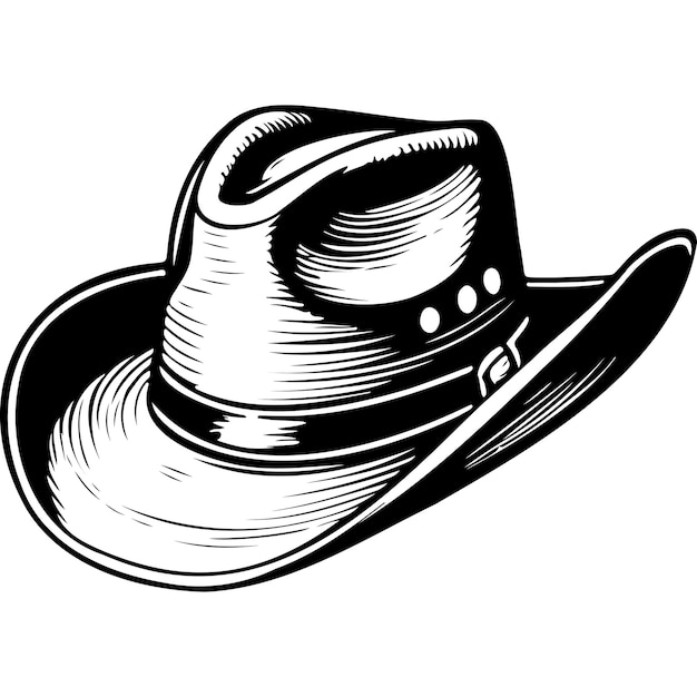 Drawing cowboy hat sketches hand drawn line illustration transparent background