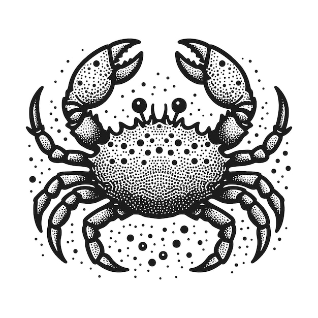 a drawing of a crab with the words crab on it