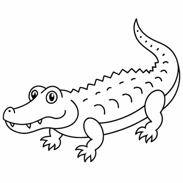 Vector a drawing of a crocodile with a mouth drawn on it