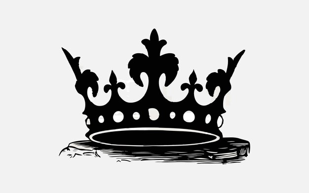 Vector a drawing of a crown with a black outline