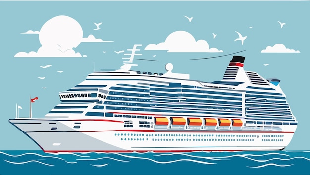 a drawing of a cruise ship