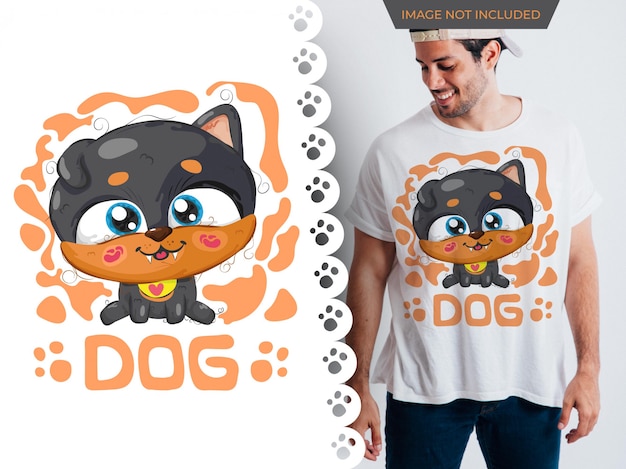 Drawing of cute dog perfect idea for t-shirt