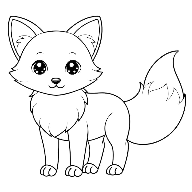 Vector a drawing of a cute fox