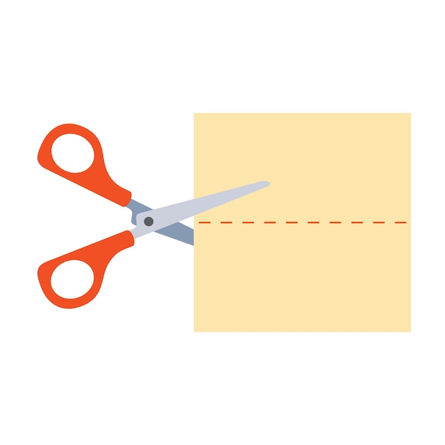 Drawing Of Cutting Paper With Scissors