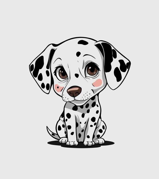 Vector a drawing of a dalmatian dog with a heart on its face