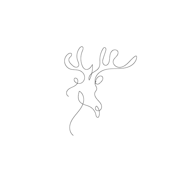 Vector a drawing of a deer head with antlers