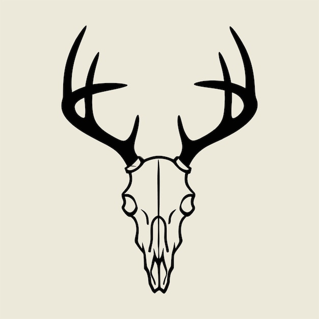 a drawing of a deer head with antlers