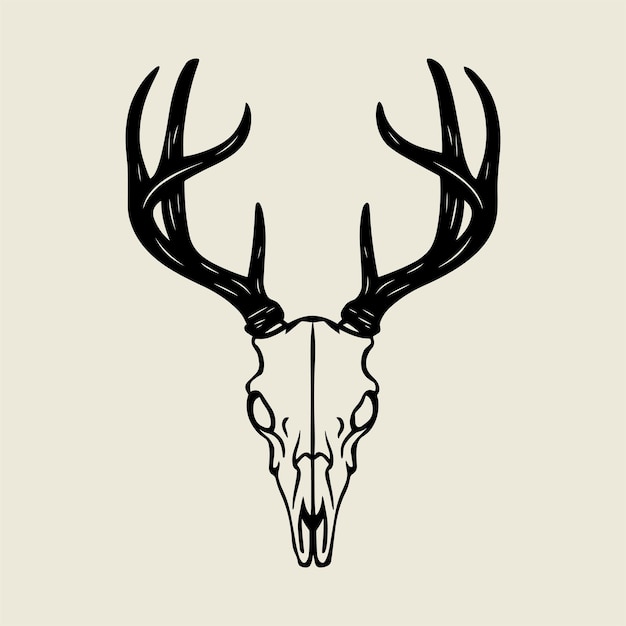 a drawing of a deer head with antlers