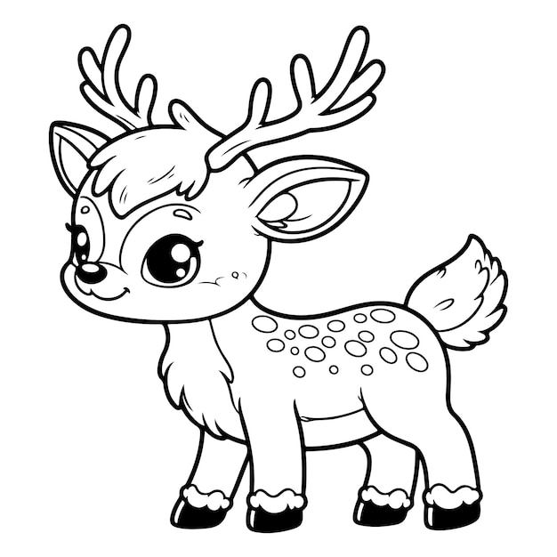 a drawing of a deer with a black and white background