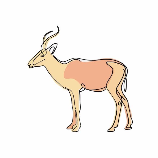 a drawing of a deer with a brown face and a brown spot on the back