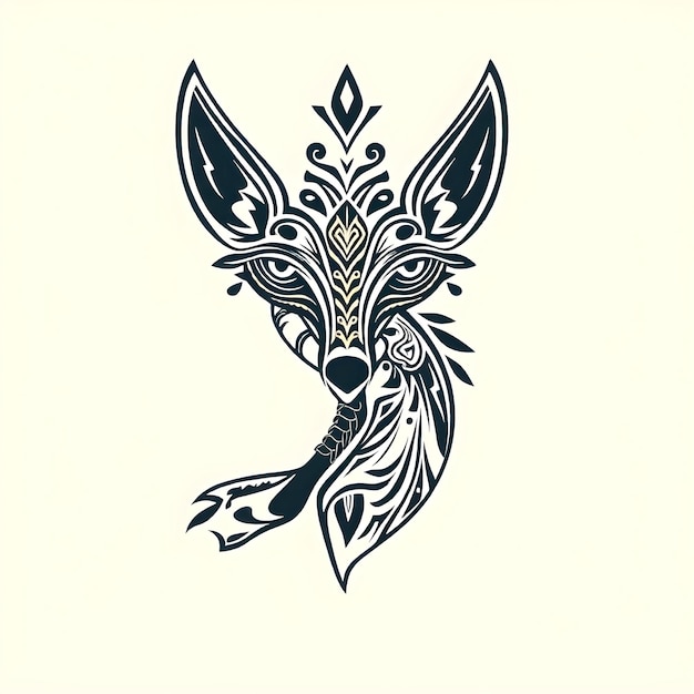 Vector a drawing of a deer with a geometric design on it